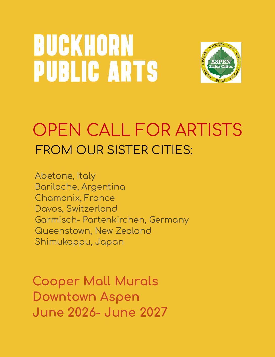 Artists from our Sister Cities invited to participate in Cooper Mall Murals